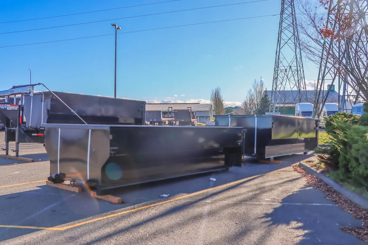 Roll-off dumpster ready for waste disposal at job site for 2 Yard Dumpster Rental in Annapolis Neck